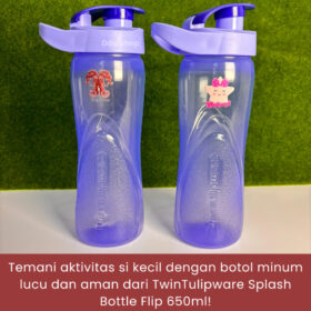 Botol Air Minum Sekolah Anti Bocor Tumpah  Splash Bottle TwinTulipware 650ml BPA Free Tutup  Flip - Foto 2