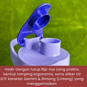 Botol Air Minum Sekolah Anti Bocor Tumpah  Splash Bottle TwinTulipware 650ml BPA Free Tutup  Flip - Foto 6