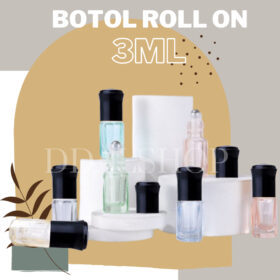 Botol Kaca Parfum Roll On Mini Transparan Warna Warni Bottle Kosong Isi Ulang Refill Size 3ml - Foto 1