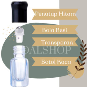 Botol Kaca Parfum Roll On Mini Transparan Warna Warni Bottle Kosong Isi Ulang Refill Size 3ml - Foto 2