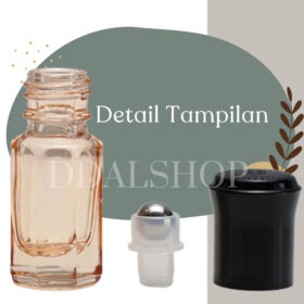Botol Kaca Parfum Roll On Mini Transparan Warna Warni Bottle Kosong Isi Ulang Refill Size 3ml - Foto 6
