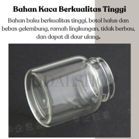 Botol Kaca Pot Cream Skincare Lotion Kosmetik Bottle Mini Travel Jar Kedap Udara Size 5g 10g 15g - Foto 2