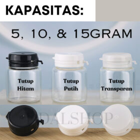 Botol Kaca Pot Cream Skincare Lotion Kosmetik Bottle Mini Travel Jar Kedap Udara Size 5g 10g 15g - Foto 4