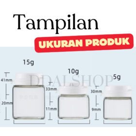Botol Kaca Pot Cream Skincare Lotion Kosmetik Bottle Mini Travel Jar Kedap Udara Size 5g 10g 15g - Foto 6