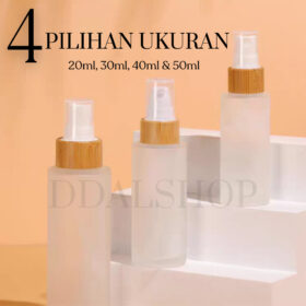 Botol Kaca Spray Cairan Pump Airless Lotion Bottle Refill Aesthetic Travel Size 20ml 30ml 40ml 50ml - Foto 2