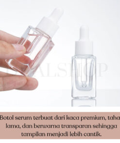 Botol Kaca Tetes Serum Essence Kosong Pipet Bottle 10ml 15ml 30ml Bening - Foto 2