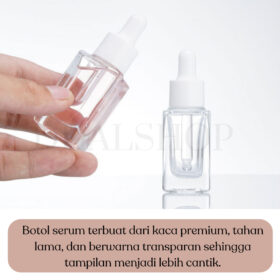 Botol Kaca Tetes Serum Essence Kosong Pipet Bottle 10ml 15ml 30ml Bening - Foto 2