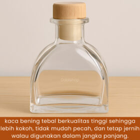 Botol Kaca Unik Estetik Premium Tutup Kayu | Bottle Kemasan Hampers, Souvenir, Minuman Syrup - Foto 2