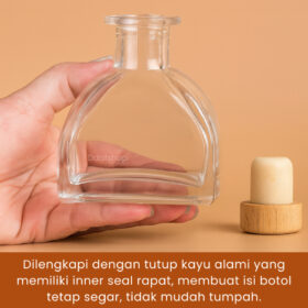 Botol Kaca Unik Estetik Premium Tutup Kayu | Bottle Kemasan Hampers, Souvenir, Minuman Syrup - Foto 3