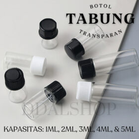 Botol Kosong Essens Cairan Serum Skincare Oil Medis Kaca Transparan Bottle Size 1ml 2ml 3ml 4ml 5ml - Foto 1