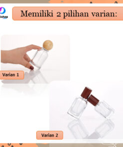 Botol Kosong Parfum Refil Spray Pres Parfume Bottle Bahan Kaca Tebal Tutup Botol Motif Kayu Estetik 30ml 50ml 100ml - Foto 2