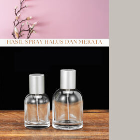 Botol Kosong Parfum Spray Semi Press Parfume Bottle Travel Bahan Kaca Tebal Tutup Botol Alumunium - Foto 4