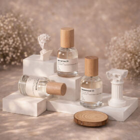 Botol Kosong Refil Spray Press Parfum Bottle Kaca Tebal Tutup Kayu Siinder Aesthetic 30ml 50ml 100ml - Foto 4