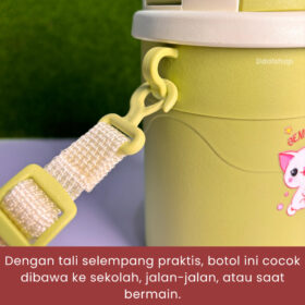 Botol Minum Anak Fun Jug Tumbler TwinTulipware Karakter Lucu 600ml BPA Free FoodGrade Tali selempang - Foto 4