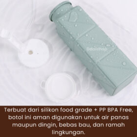 Botol Minum Lipat Silikon 620ml BPA Free Food Grade Portable Anti Bocor Travel Outdoor - Foto 2
