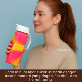 Botol Minum Lipat Silikon 620ml BPA Free Food Grade Portable Anti Bocor Travel Outdoor - Foto 4