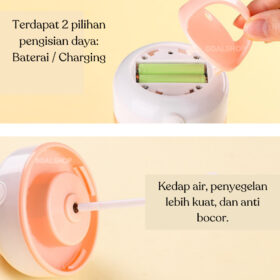 Botol Minum Portable Shaker Bottle Pengaduk Otomatis Botle Gym Protein Shake Anti Tumpah Free Kable - Foto 3