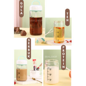 Botol Minum Portable Shaker Bottle Pengaduk Otomatis Botle Gym Protein Shake Anti Tumpah Free Kable - Foto 7