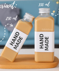 Botol Minuman Kaca 250ml 350ml Tebal Anti Bocor Tutup Aluminium Bottle Jus Kopi Boba - Foto 2