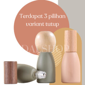 Botol Parfum Kaca Aesthetic Roll On Unik Lucu Bottle Travel Premium Size 12Ml Dengan Tutup Kayu - Foto 2