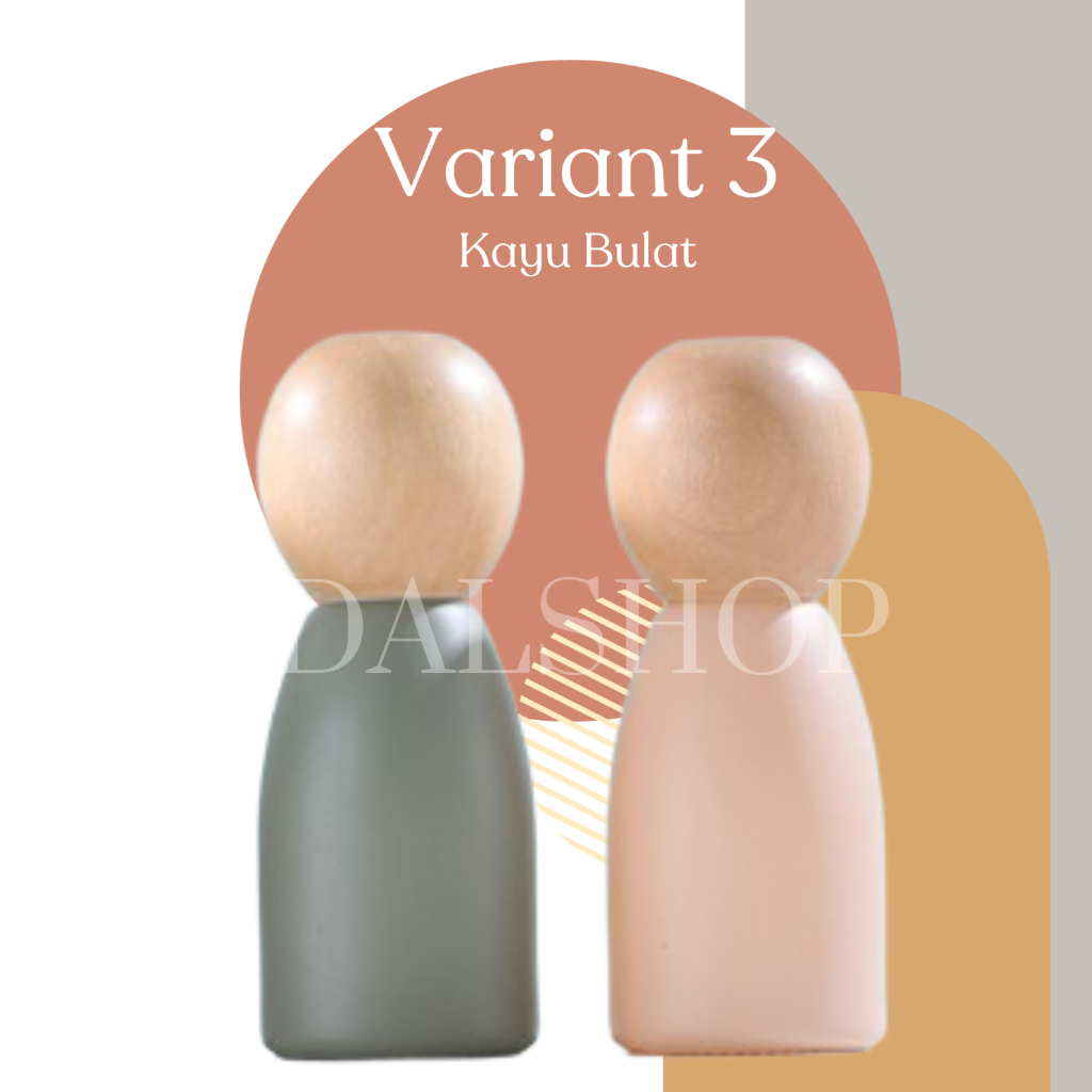 Botol Parfum Kaca Aesthetic Roll On Unik Lucu Bottle Travel Premium Size 12Ml Dengan Tutup Kayu - Foto 9