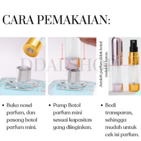 Botol Parfum Kosong Travel Mini Refill Spray 5ml isi ulang Parfume Bottle Unik Portable - Foto 3