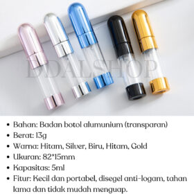 Botol Parfum Kosong Travel Mini Refill Spray 5ml isi ulang Parfume Bottle Unik Portable - Foto 4