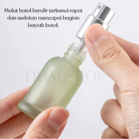 Botol Parfum Spray Aesthetic Bottle Kaca Drat Ulir Refill Isi Ulang Travel 10ml Tutup Kayu Cantik - Foto 7