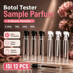Botol Parfume Mini Kaca Kecil Refill  Tester 0,5ml 1ml 2ml 3ml Tabung Reaksi - Foto 1