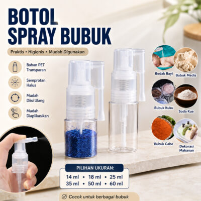 Botol Semprotan Spray Glitter Bubuk Tabur Semprot Powder Bahan PET Travel Bottle - Foto 1