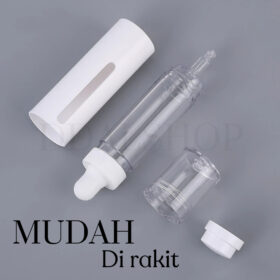 Botol Serum Pump 15ml Airless Pump Tempat Serum refill Bottle Travel Kosmetik Bahan PET - Foto 5