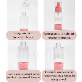 Botol Spray Pump Airless Bottle Skincare Cairan And Lotion Wadah Kosong Karakter Plastik 15ml 30ml 50ml - Foto 4