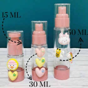 Botol Spray Pump Airless Bottle Skincare Cairan And Lotion Wadah Kosong Karakter Plastik 15ml 30ml 50ml - Foto 5