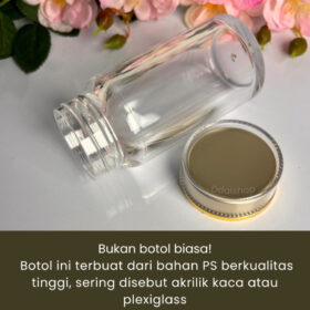 Botol Toples Wadah Obat Kapsul PS Food Grade Bening Tebal Seperti Kaca Tempat Vitamin Unik Aesthetic - Foto 2