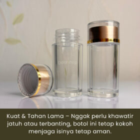 Botol Toples Wadah Obat Kapsul PS Food Grade Bening Tebal Seperti Kaca Tempat Vitamin Unik Aesthetic - Foto 4