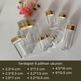 Botol Toples Wadah Obat Kapsul PS Food Grade Bening Tebal Seperti Kaca Tempat Vitamin Unik Aesthetic - Foto 7