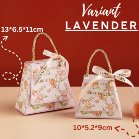 Box Gift Hampers Hidden Hantaran Seserahan Kotak Segitiga Hadiah Tertutup Motif Bunga Dengan Mutiara - Foto 8