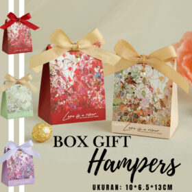 Box Hampers Aesthetic Kotak Penyimpanan Hadiah Gable Box Bunga Aksesoris Mutiara Cantik - Foto 1