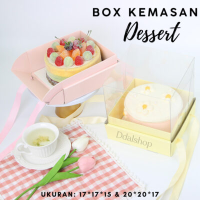 Box Hampers Souvenir Hantaran Mika Plastik Kotak Kue Ulang Tahun Brownies Kemasan Makanan Food Grade - Foto 1