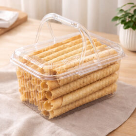 Box Hantaran Mika Transparan Dengan Handle Kotak Dessert Puding Buah Snack Hampers - Foto 6