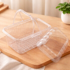 Box Hantaran Mika Transparan Dengan Handle Kotak Dessert Puding Buah Snack Hampers - Foto 8