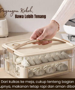 Box Penyimpanan Kulkas Food Grade Anti Bau Kedap Udara Dengan Tray Untuk Sayur Buah Ikan Daging - Foto 2