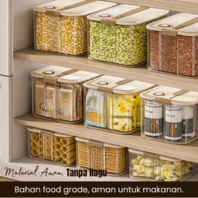 Box Penyimpanan Kulkas Food Grade Anti Bau Kedap Udara Dengan Tray Untuk Sayur Buah Ikan Daging - Foto 9