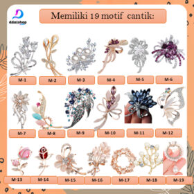 Bros Jilbab Aksesoris Wanita Fashion Bros Hijab Premium Berlian Mutiara Imitasi Import - Foto 2