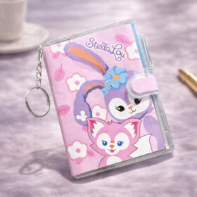 Buku Notebook Notes Memo Kecil Mini Motif Kartun Lucu Dengan Pena dan Ring Gantungan Kunci - Foto 5