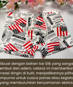 Celana Dalam Laki laki Boxer Pria Remaja Bahan Ice Silk Nylon Motif Import - Foto 2