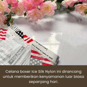 Celana Dalam Laki laki Boxer Pria Remaja Bahan Ice Silk Nylon Motif Import - Foto 3