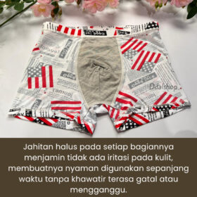 Celana Dalam Laki laki Boxer Pria Remaja Bahan Ice Silk Nylon Motif Import - Foto 4