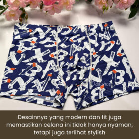 Celana Dalam Laki laki Boxer Pria Remaja Bahan Ice Silk Nylon Motif Import - Foto 5