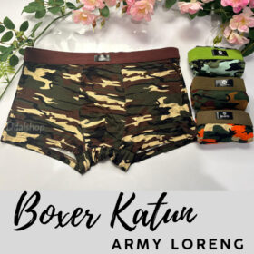 Celana Dalam Laki laki Boxer Pria Remaja Bahan Katun Motif Army Loreng Import - Foto 1